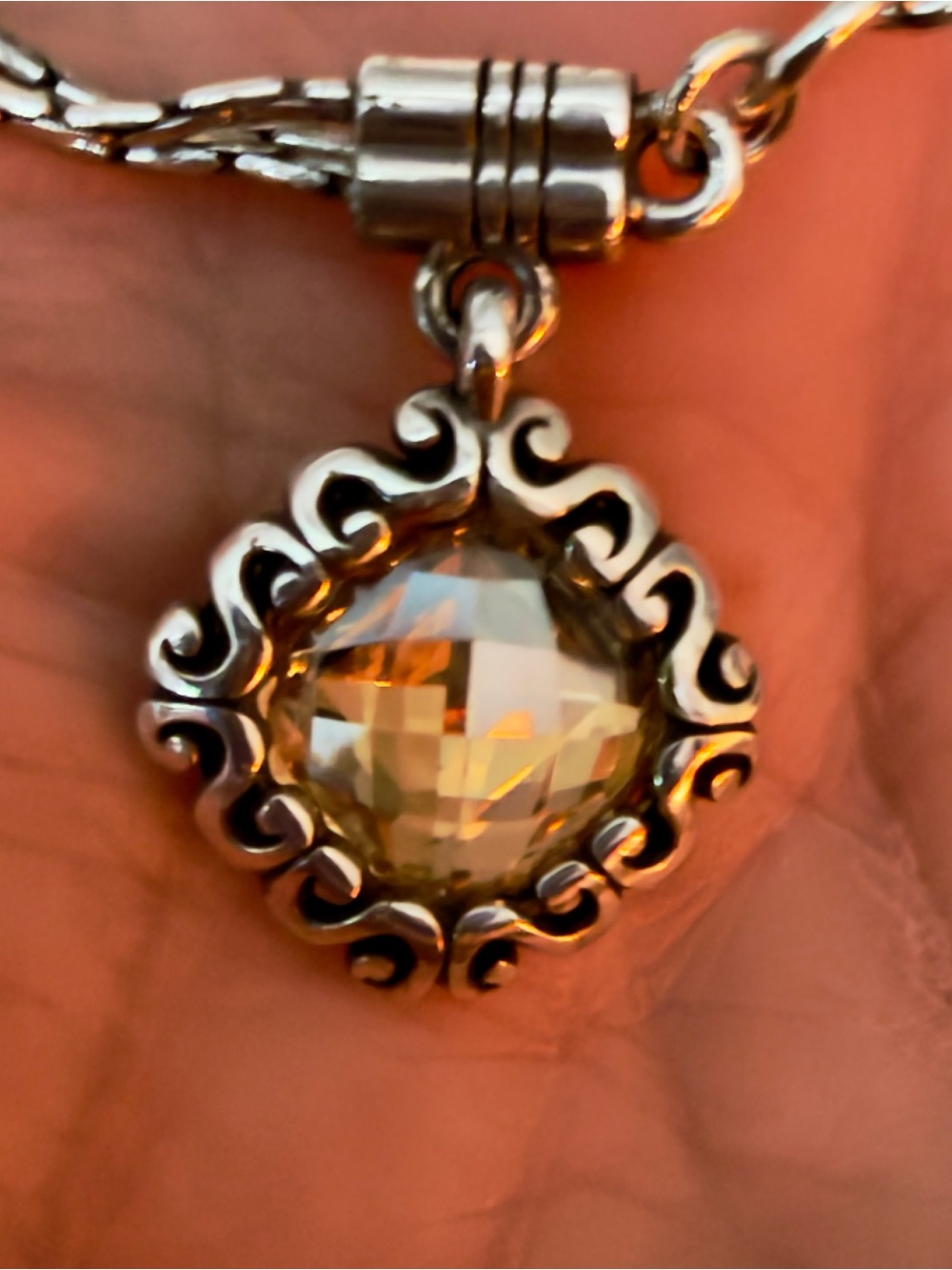 Brighton Silver Pendant bracelet with quartz Gem